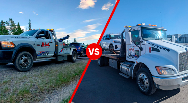 Flatbed vs wheel-lift towing